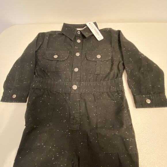 Gymboree Toddler Boys Black & White Spotted Cotton Jumpsuit Sz 18-24 Months New - Picture 4 of 9
